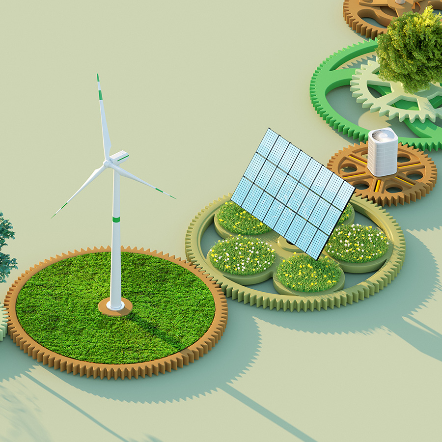 Image of sutainable energy sources to limit Global Warming Potentrial.